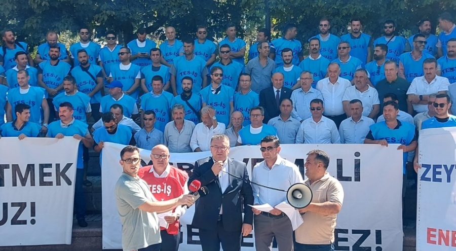 Akbelen maden sahası çalışanlarından, TBMM önünde açıklama