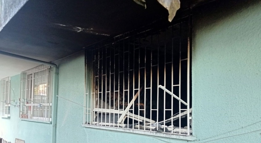 6 günlük bebek, yangının ortasında kaldı