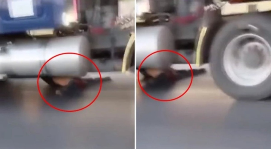 Soymaya çalıştığı TIR'ın altında kilometrelerce sürüklendi