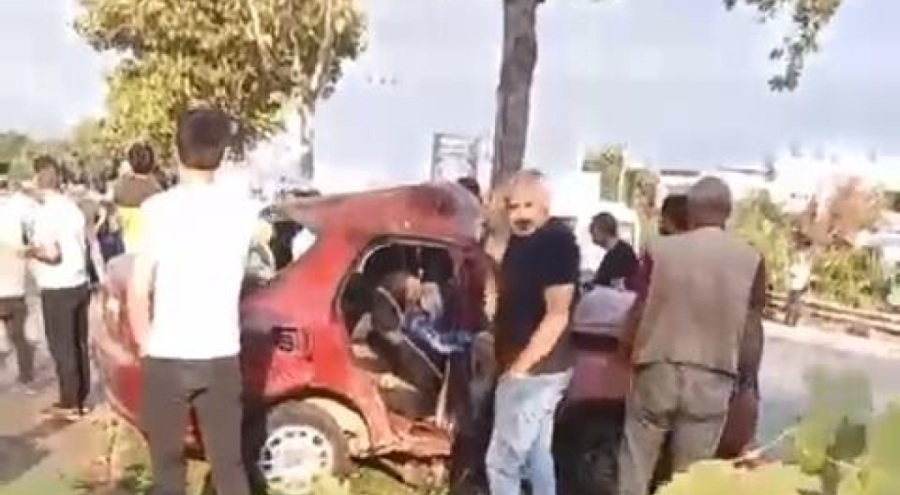 Bursa'da kontrolden çıkan araç refüje girdi!