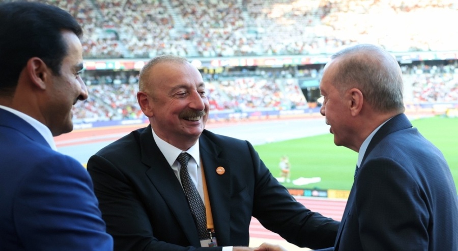 Erdoğan, Dünya Atletizm Şampiyonası'nda İlham Aliyev'le buluştu