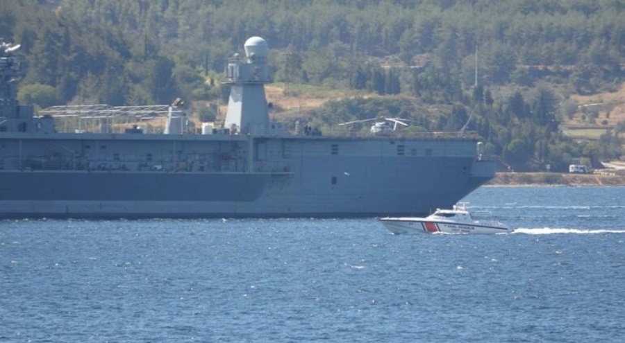 ABD savaş gemisi USS Mount Whitney, Çanakkale Boğazı'ndan geçti