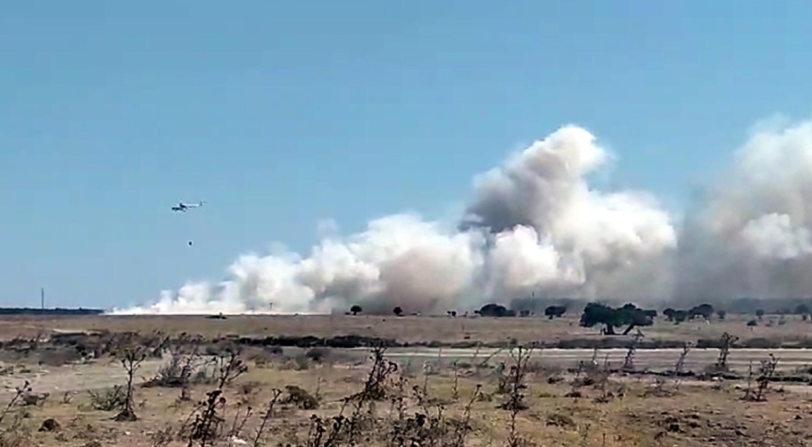 Çöplükteki yangın, ormana sıçramadan söndürüldü