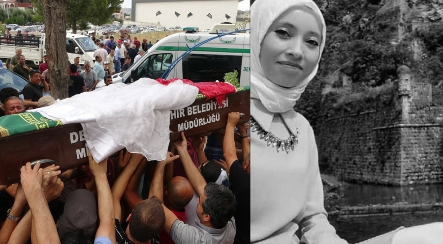 Çalıştığı markete sığınan kişiyi korurken bir erkek tarafından vurulan Merve, defnedildi
