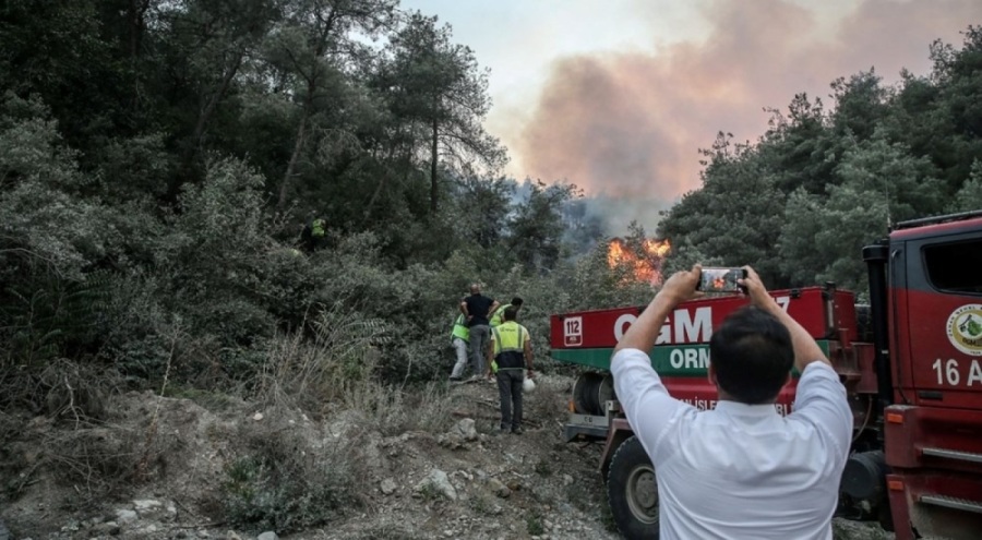 Bilecik'te korkutan yangın! YHT'nin iki şantiyesi boşaltıldı