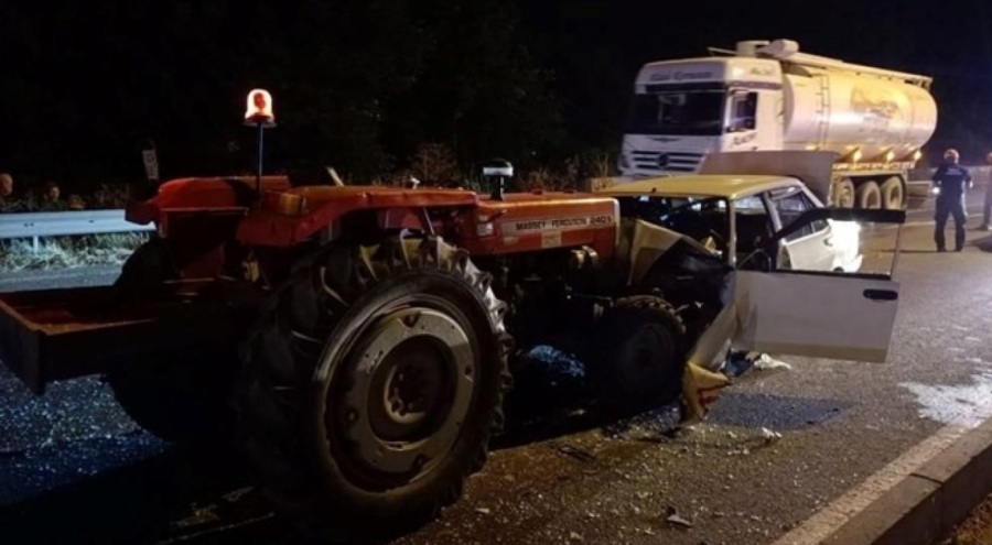 Alkollü traktör sürücüsü zincirleme kazaya neden oldu