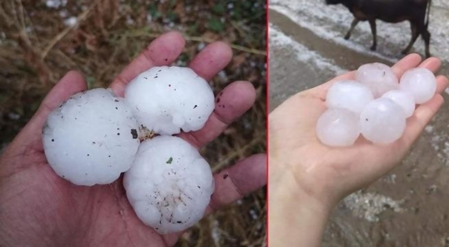 Sivas'ta ceviz büyüklüğünde dolu etkisi