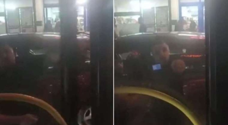 Yolunu kestiği İETT otobüsünü tekmeledi