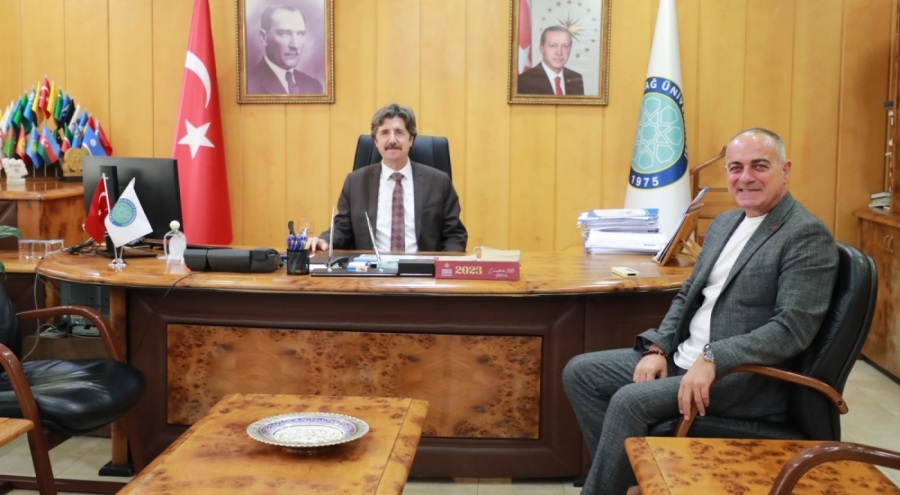 Bursa  Gemlik Belediye Başkanı Sertaslan'dan Rektör Yılmaz'a ziyaret