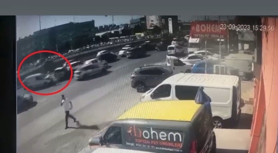 Bursa'daki zincirleme kaza kamerada