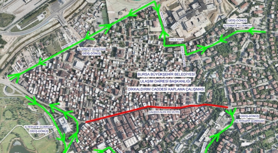 Bursa'da Dikkaldırım trafiğe kapanıyor
