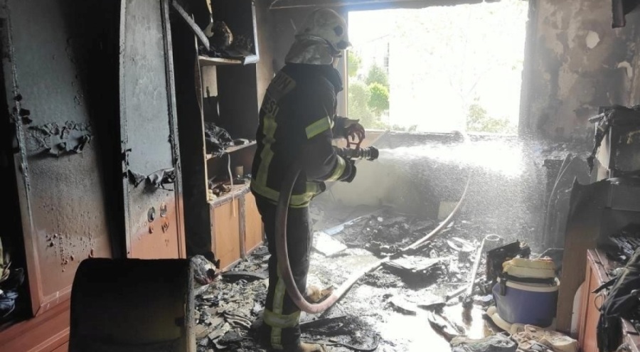 Prizde takılı unutulan bilgisayar yangına neden oldu