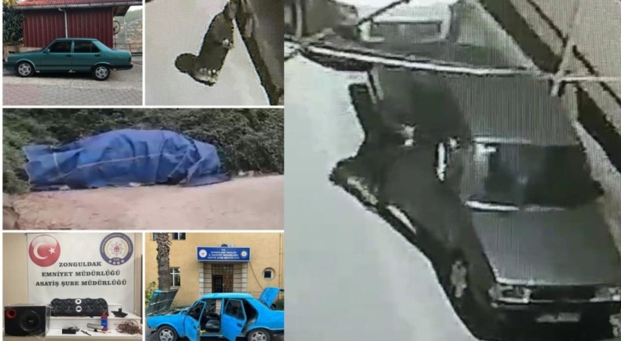 Etek giyen bir adam otomobil çaldı