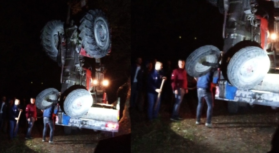Traktör uçuruma devrildi! Feci şekilde can verdi
