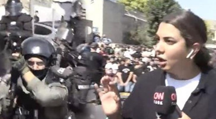 İsrail polisinden Fulya Öztürk'e canlı yayında müdahale!