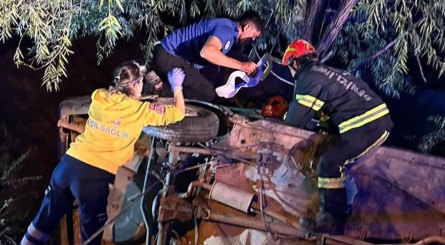 Denizli'de otomobil şarampole uçtu!