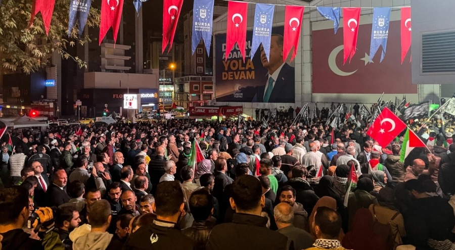 Bursa'da İsrail'in Gazze'deki hastane saldırısına protesto!