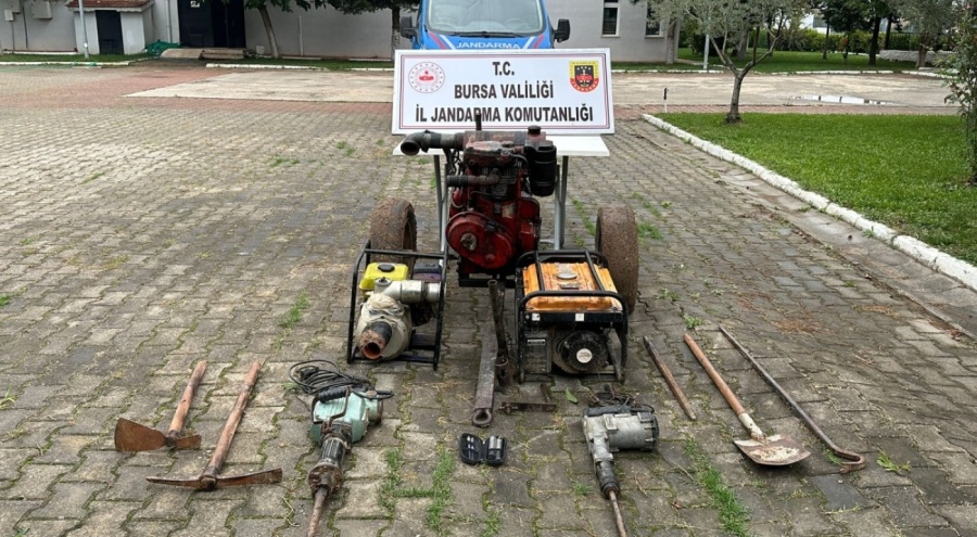 Bursa'da kaçak kazı yapan şahıslara operasyon: 5 gözaltı