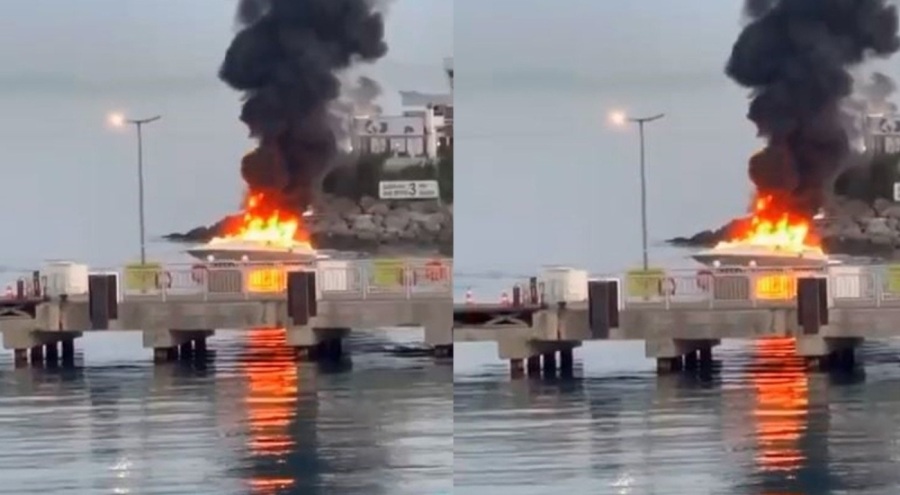 Ataköy'de tekne yangını: 1'i ağır 4 yaralı