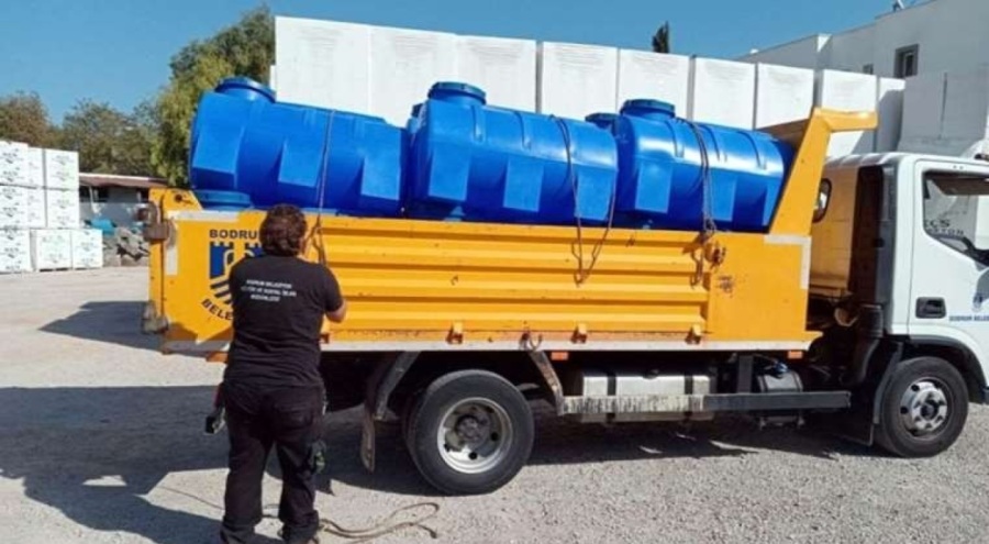 Bodrum'da vatandaşa su deposu desteği