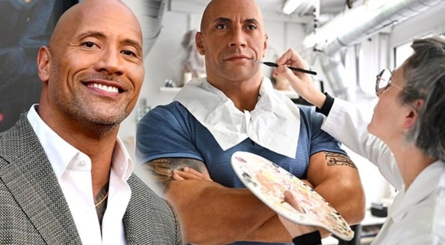 Dwayne Johnson'ın heykeli düzeltildi
