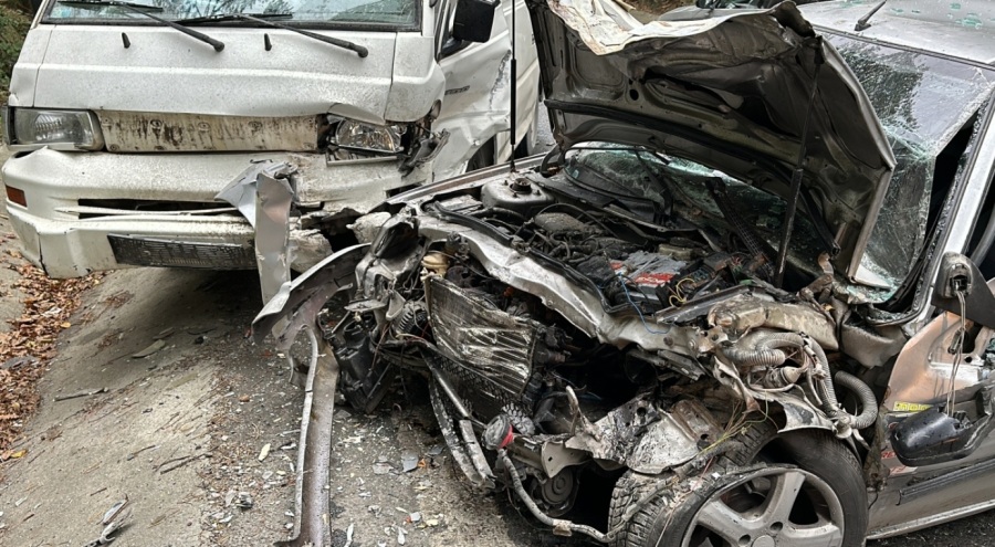 Orman yolunda feci kaza!