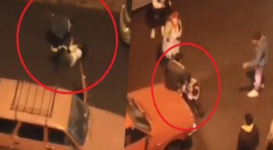 Sokak ortasında kadını saçından sürükleyip dakikalarca darbetti