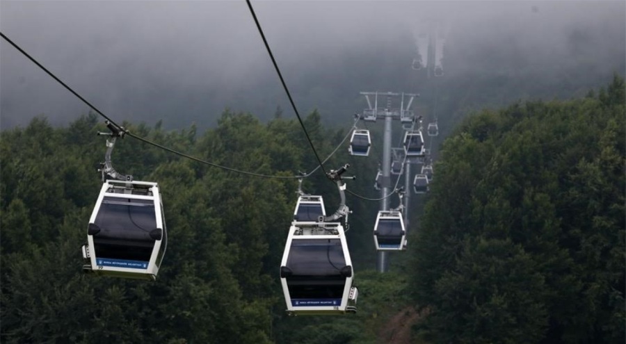 Bursa'da teleferik seferlerine şiddetli rüzgar engeli