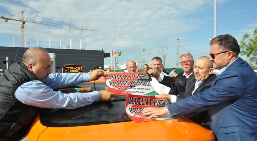 İstanbul Havalimanı taksicilerinden Filistin'e destek