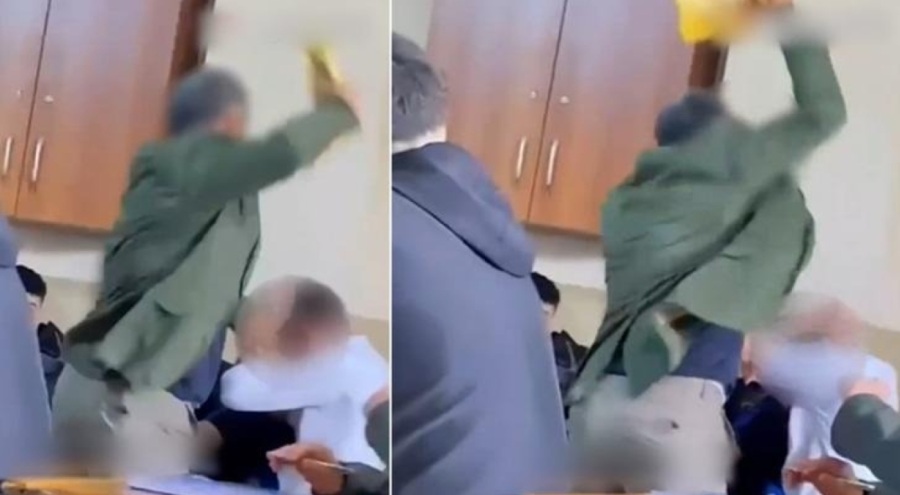 Öğrencisini kitapla acımasızca dövdü! 'Daha da vuracağım...'