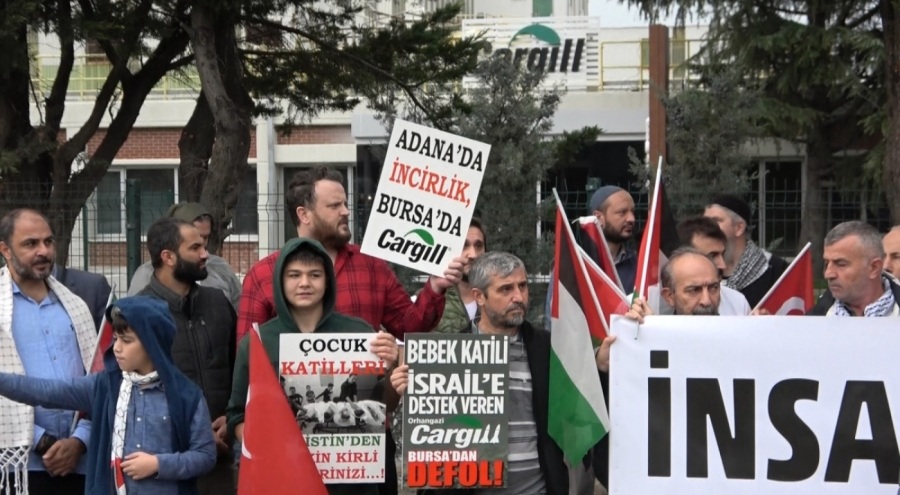 Bursa'da Gazze ile Dayanışma Platformu, Cargill önünde eylem yaptı