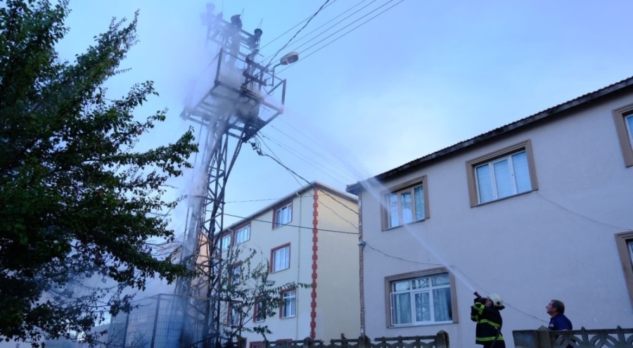 Kırklareli'de trafo yangını