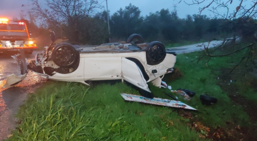 Bursa'da otomobil takla attı!