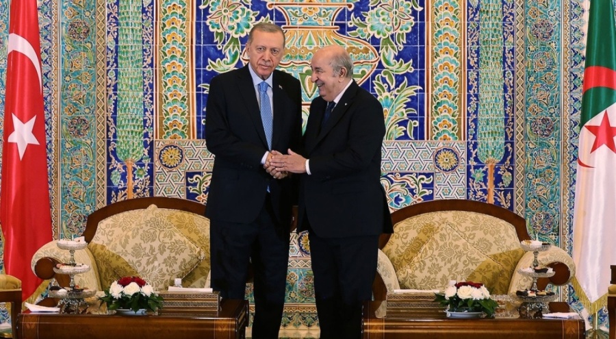 Cumhurbaşkanı Erdoğan'ın Cezayir Cumhurbaşkanı Tebbun'la görüşmesi başladı