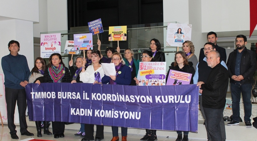 TMMOB Bursa İKK'dan kadına şiddete karşı açıklama