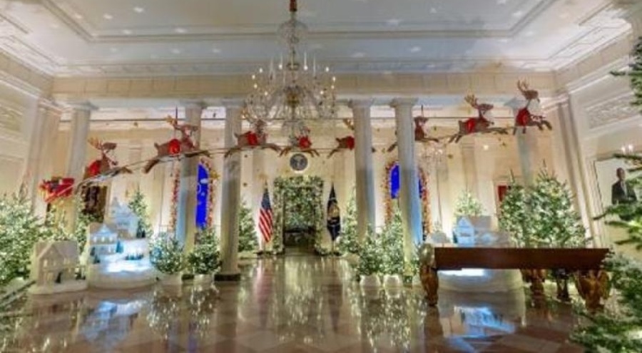 Beyaz Saray'da Noel hazırlıkları tamamlandı