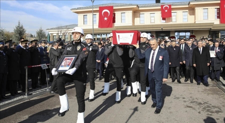 Şehit polis memuru son yolculuğuna uğurlandı