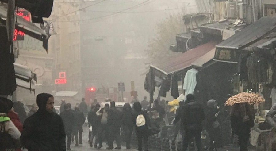 6 katlı handa yangın paniği