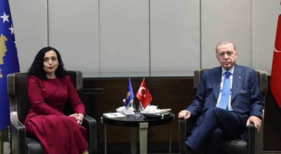 Cumhurbaşkanı Erdoğan, Kosova Cumhurbaşkanı Osmani-Sadriu ile bir araya geldi