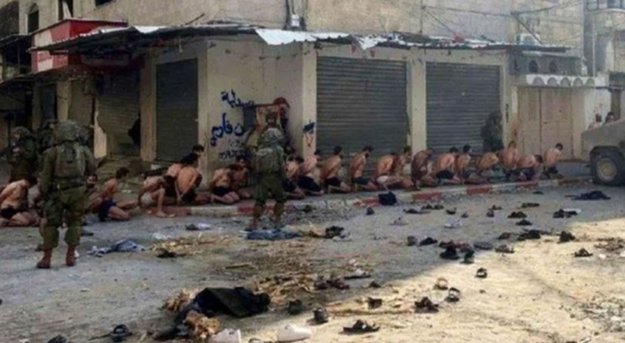 Netanyahu'nun danışmanı, Filistinlilerin yarı çıplak gözaltına alınmasını savundu!