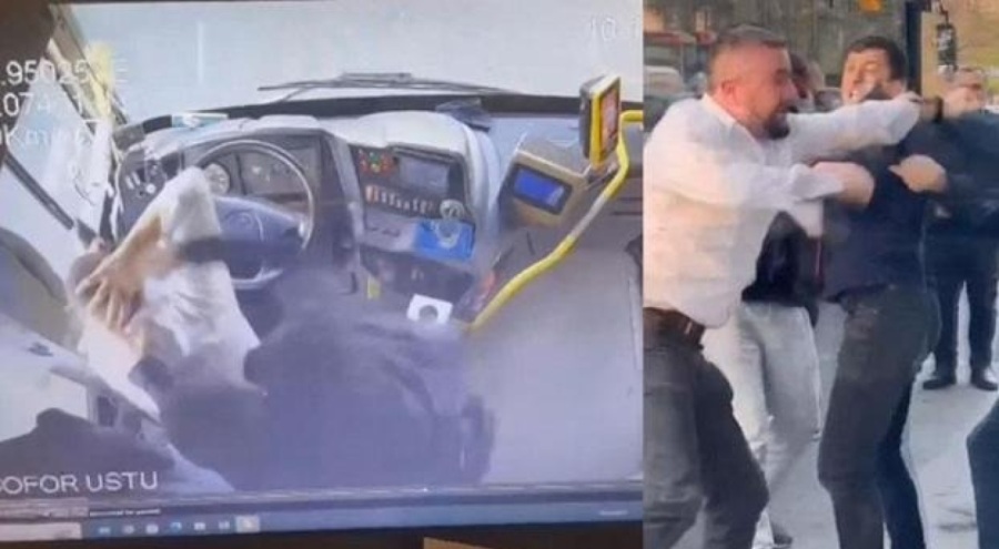 Polis İETT otobüsünde tartışı şoförü darbetti