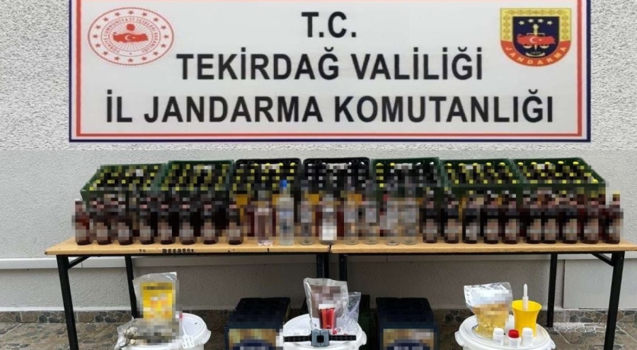 Tekirdağ'da yüksek miktarda sahte alkol ele geçirildi