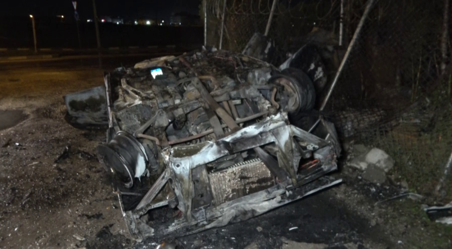 Bursa'da takla atıp alev topuna dönen araçtan sağ çıkan sürücü kaçtı!