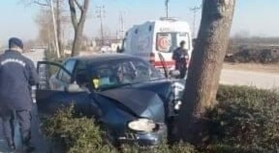 Bursa'da feci kaza! Ağaca çarptı...