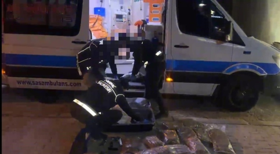 Balıkesir'de ambulansa uyuşturucu operasyonu