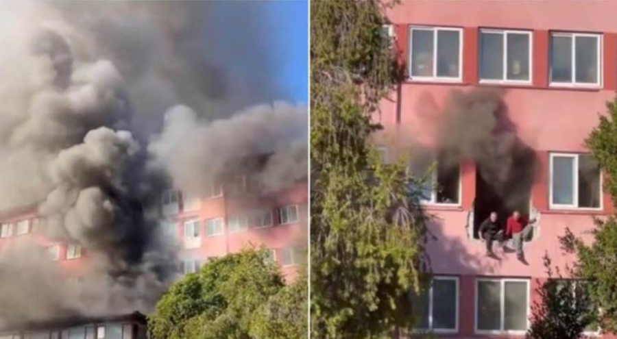 Eski devlet hastanesinde yangın!