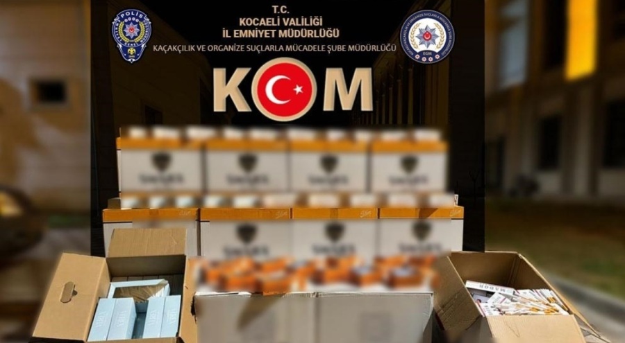 Kocaeli'de yüksek miktarda makaron ele geçirildi