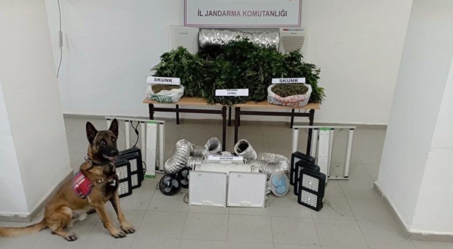 Evini uyuşturucu imalathanesine çeviren şahsa gözaltı!