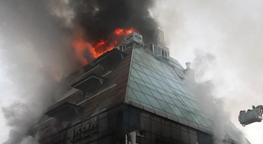 Güney Kore'de korkutan yangın!