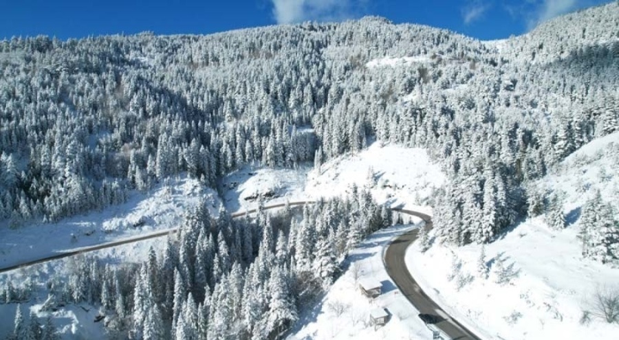 Kastamonu'da ormanları kar kapladı